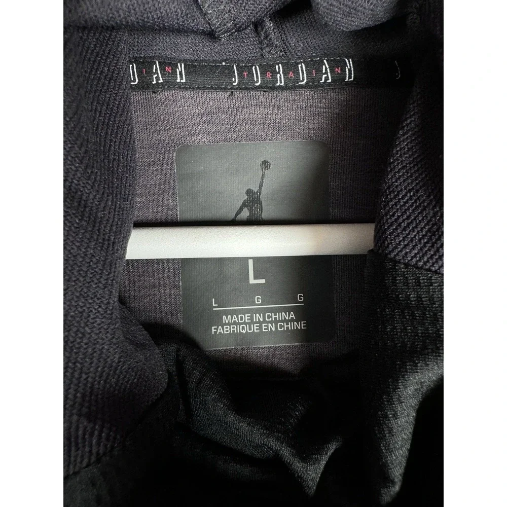 JORDAN Dri Fit Longsleeve Hooded Pullover Performance - Men's Large - Dark Gray